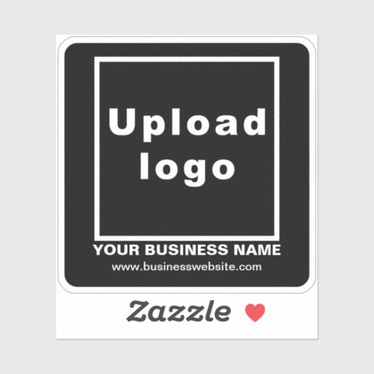 Zakelijke website op Black Square Vinyl Sticker (Vel)