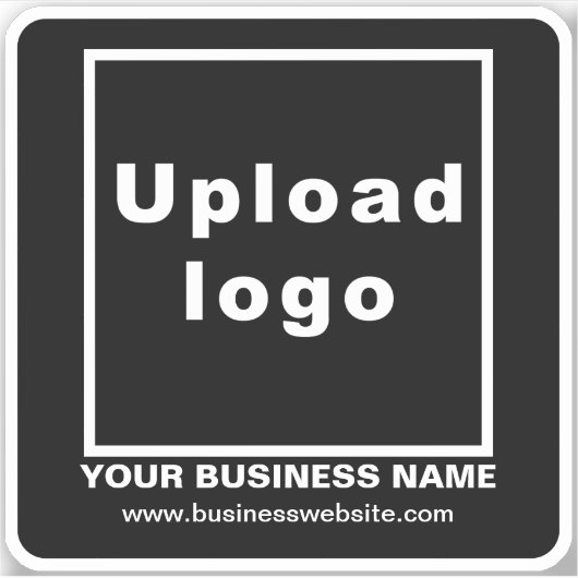 Zakelijke website op Black Square Vinyl Sticker (Voorkant)