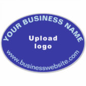 Zakelijke website op Blue Large Oval Shape Vinyl Sticker (Voorkant)