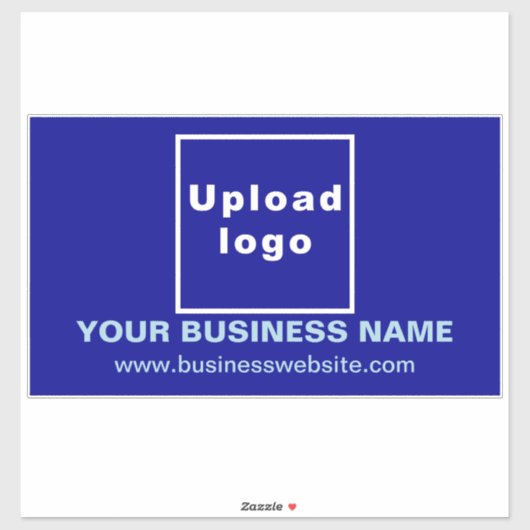 Zakelijke website op Blue Large Rectangle Vinyl Sticker (Vel)
