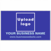 Zakelijke website op Blue Large Rectangle Vinyl Sticker (Voorkant)