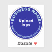 Zakelijke website op Blue Round Vinyl Sticker (Vel)