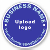 Zakelijke website op Blue Round Vinyl Sticker (Voorkant)