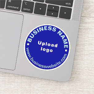 Zakelijke website op Blue Round Vinyl Sticker