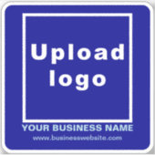 Zakelijke website op Blue Square Vinyl Sticker (Voorkant)