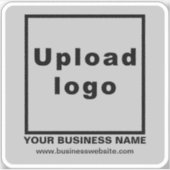 Zakelijke website op Grey Square Vinyl Sticker (Voorkant)