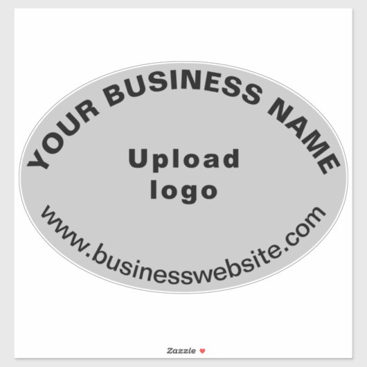 Zakelijke website op grijs groot ovaal vorm vinyl sticker (Vel)