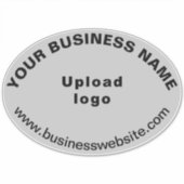 Zakelijke website op grijs groot ovaal vorm vinyl sticker (Voorkant)