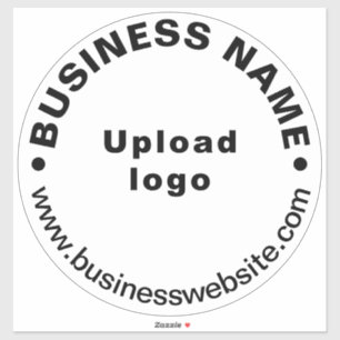 Zakelijke website op grote witte ronde vinyl stick sticker
