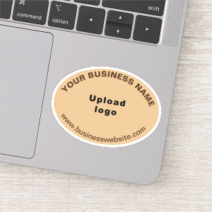 Zakelijke website op lichtbruin ovaal vorm vinyl sticker