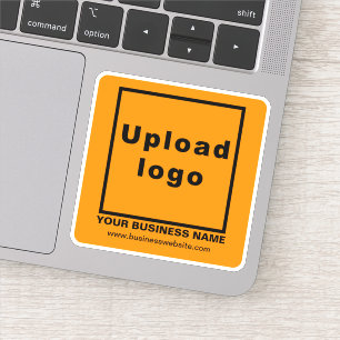 Zakelijke website op Oranje kleur Square Vinyl Sticker