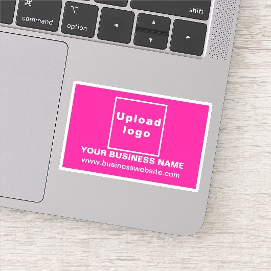 Zakelijke website op Pink Rectangle Vinyl Sticker (Detail)