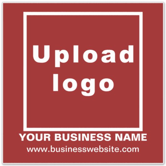 Zakelijke website op Red Large Square Vinyl Sticker (Voorkant)