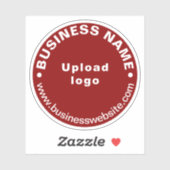 Zakelijke website op rode ronde vinyl Sticker (Vel)