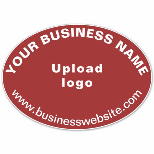 Zakelijke website op rood groot ovaal vorm vinyl sticker (Voorkant)