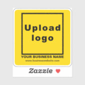 Zakelijke website op Yellow Square Vinyl Sticker (Vel)