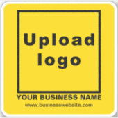 Zakelijke website op Yellow Square Vinyl Sticker (Voorkant)