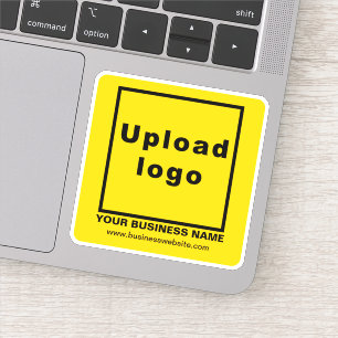Zakelijke website op Yellow Square Vinyl Sticker