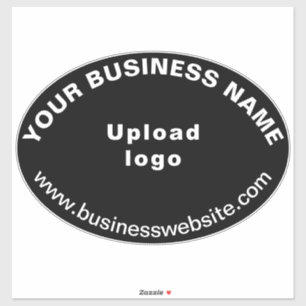 Zakelijke website op zwart groot ovaal vorm vinyl sticker