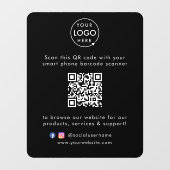 Zakelijke website | QR-code Modern Stijlvol Zwart Raamsticker (Vel)