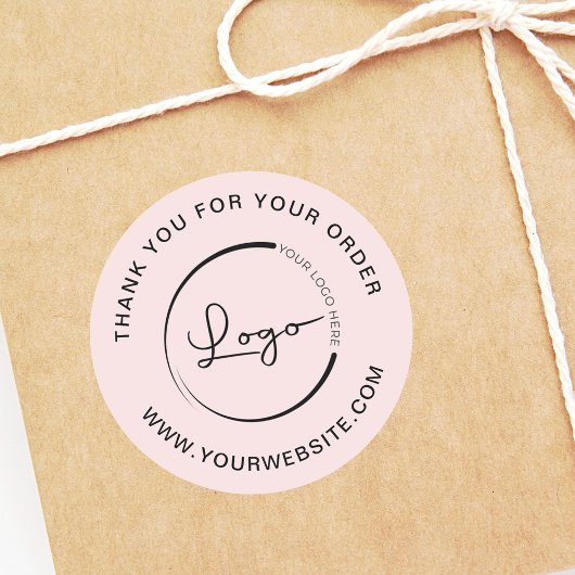 Zakelijke website Sjabloon Bedankt Pink Ronde Sticker