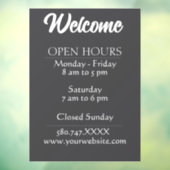 Zakelijke welkomst- en openingsuren website raamsticker (Vel 3)