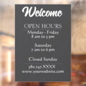 Zakelijke welkomst- en openingsuren website raamsticker (Vel 2)