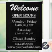 Zakelijke welkomst- en openingsuren website raamsticker (Huis)