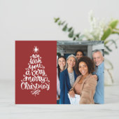 Zakelijke Wens U een Prettig Kerstfeest Rode Teamf Feestdagenkaart (Staand voorkant)