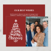 Zakelijke Wens U een Prettig Kerstfeest Rode Teamf Feestdagenkaart (Voorkant / Achterkant)