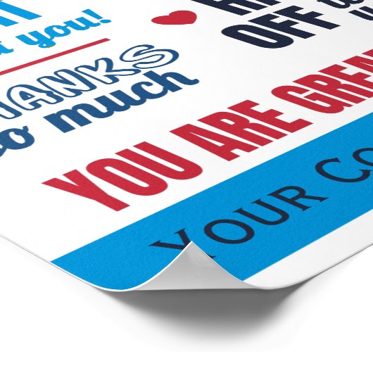 Zakelijke werknemer Dank u Poster voor waardering (Hoek)