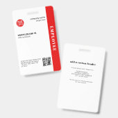 Zakelijke werknemers bedrijfs-ID aangepaste QR-cod Badge (Voor- en achterkant)
