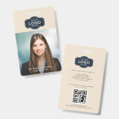 Zakelijke werknemersfoto-ID met QR-code op maat Badge (Voor- en achterkant)