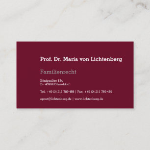Zakelijke wet visitekaartje