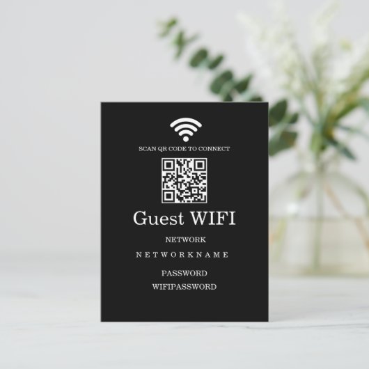 Zakelijke Wifi Modern Netwerk Qr Code Briefkaart (Staand voorkant)