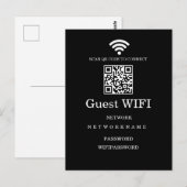 Zakelijke Wifi Modern Netwerk Qr Code Briefkaart (Voorkant / Achterkant)