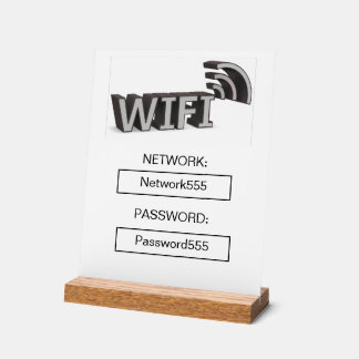 Zakelijke Wifi Modern Wachtwoord Acryl Tafel  Bord