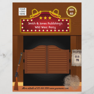 Zakelijke Wild West-functie voeg foto en logo toe Flyer
