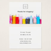 Zakelijke winkel bedankt voor je winkelen visitekaartje (Voorkant /achterkant)