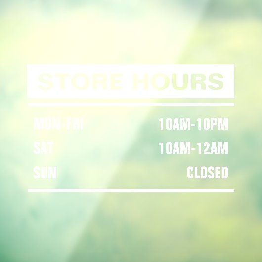 Zakelijke winkel openingstijden raamsticker (Vel 3)