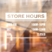 Zakelijke winkel openingstijden raamsticker (Vel 2)