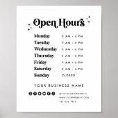 Zakelijke winkel Openingstijden Winkelbord Poster (Voorkant)