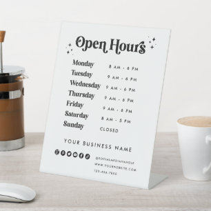 Zakelijke winkel Openingstijden Winkelbord Reclamebord Met Voetstuk