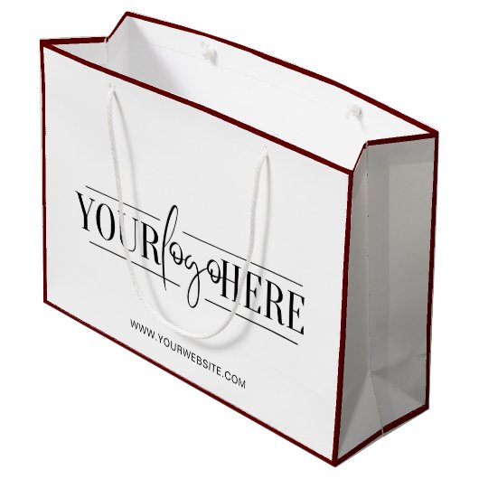 Zakelijke winkelzak met eigen logo groot cadeauzakje (Achterkant Gekanteld)