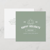 Zakelijke zakelijke Logo Client Appreciation Green Feestdagenkaart (Voorkant / Achterkant)