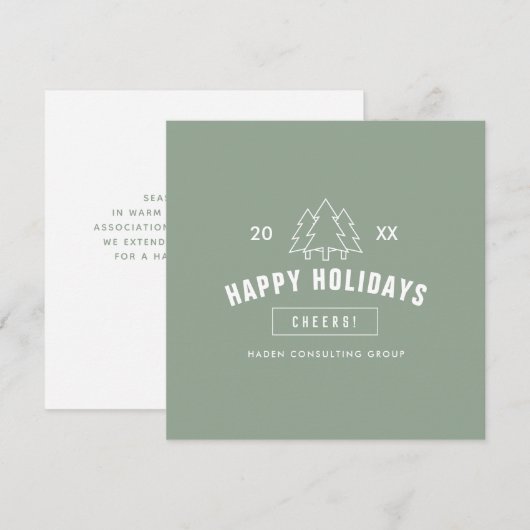 Zakelijke zakelijke Logo Client Appreciation Green Feestdagenkaart (Voorkant / Achterkant)