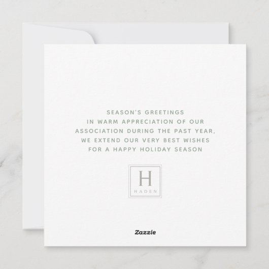 Zakelijke zakelijke Logo Client Appreciation Green Feestdagenkaart (Achterkant)