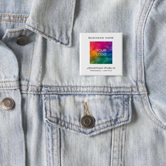 Zakelijke zakelijke Logo Sjabloon Vierkante Button 5,1 Cm (In situ)