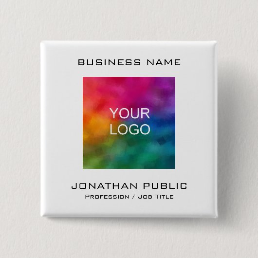 Zakelijke zakelijke Logo Sjabloon Vierkante Button 5,1 Cm (Voorkant)