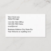 Zakelijke zaken voor thuisverkoop en service visitekaartje (Achterkant)